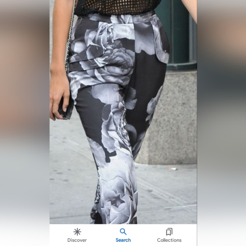 NWOT Smoky floral Black White pants.